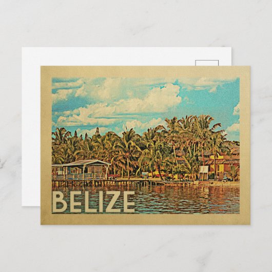 Belize Vintage Travel Postkarte (Vorne/Hinten)