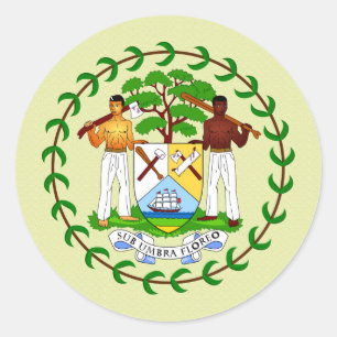 Belize-Wappen Detail Runder Aufkleber