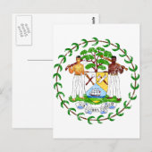 Belize-Wappen Postkarte (Vorne/Hinten)