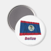 Belize Waving Flag mit Namen Magnet (Vorderseite/Rückseite)