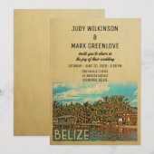 Belize Wedding Einladung Vintag Mitte des Jahrhund (Vorne/Hinten)