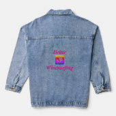 Belize Windsurfing (Ambergris Caye) Regenbogen Jeansjacke (Rückseite)