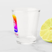 Belize Windsurfing (Glover's Reef Atoll) Regenboge Schnapsglas (Rechts)