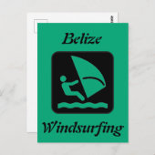Belize Windsurfing (Long Caye Glover's Reef Atoll) Postkarte (Vorne/Hinten)