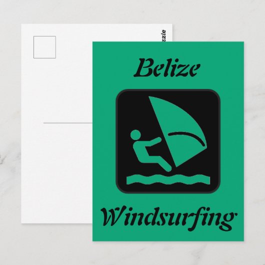 Belize Windsurfing (Long Caye Glover's Reef Atoll) Postkarte (Vorne/Hinten)