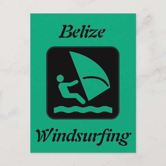 Belize Windsurfing (Long Caye Glover's Reef Atoll) Postkarte (Vorderseite)