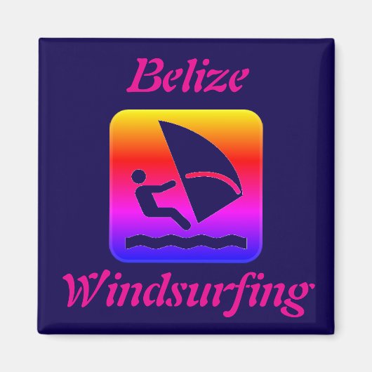 Belize Windsurfing Rainbow (Long Caye) Magnet (Vorne)