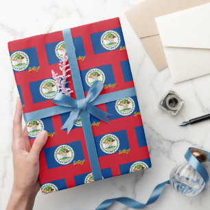 Belize Wrapping Paper, Belizean Flag Patrioten Geschenkpapier