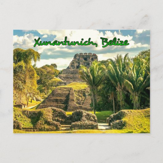 Belize Xunantunich stilisiert Postkarte (Vorderseite)