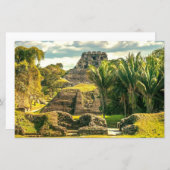 Belize Xunantunich stilisierte Papierblätter (Vorne/Hinten)