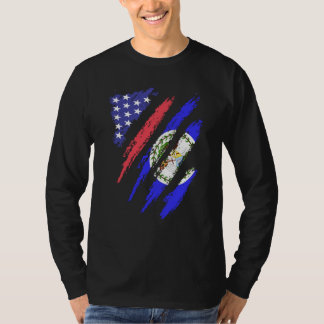 Belizean American Patriot Grown Heart Flag Stripes T-Shirt