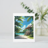 Belizean Bungalow Postkarte (Stehend Vorderseite)