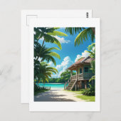 Belizean Bungalow Postkarte (Vorne/Hinten)