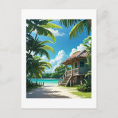 Belizean Bungalow Postkarte (Vorderseite)