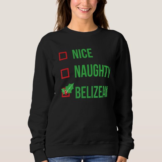 Belizean Funny Belize Pajama Weihnachten Sweatshirt (Vorderseite)