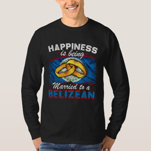 Belizean Marriage Belize Married Flag Wedded Cultu T-Shirt (Vorderseite)