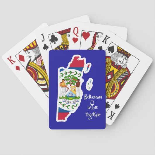 Belizeaner trinken zusammen spielkarten (Rückseite)