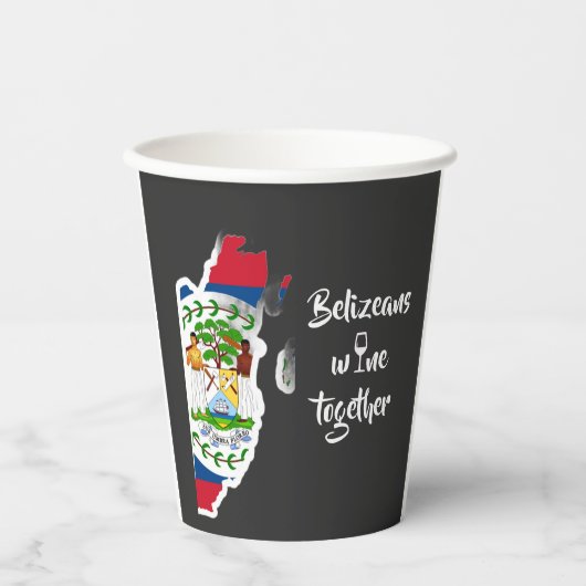 Belizeans Wine Together Paper Party Cups Pappbecher (Vorderseite)