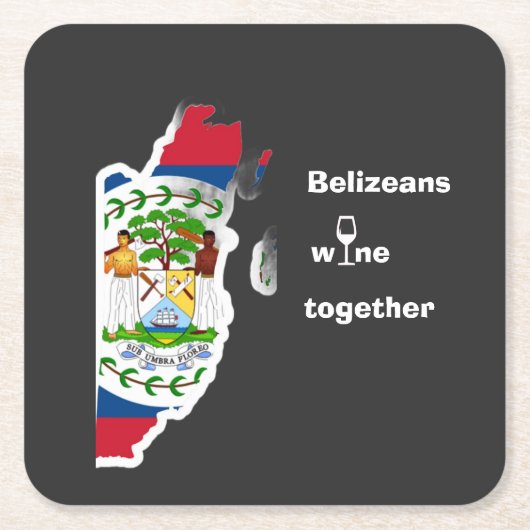 Belizeans Wine Together Shirt Rechteckiger Pappuntersetzer (Vorderseite)