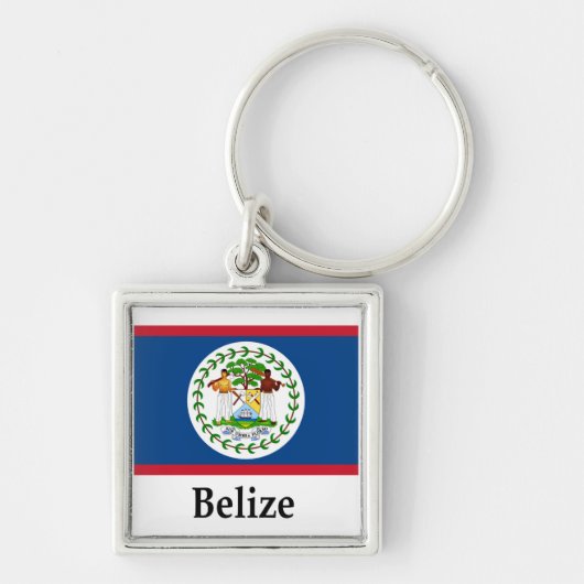 Belizeflagge und -name schlüsselanhänger (Vorne)