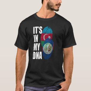 Belizisch und Aserbaidschanisch gemischte DNA-Flag T-Shirt