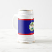 Belizische Flagge Bierglas (Vorderseite Links)