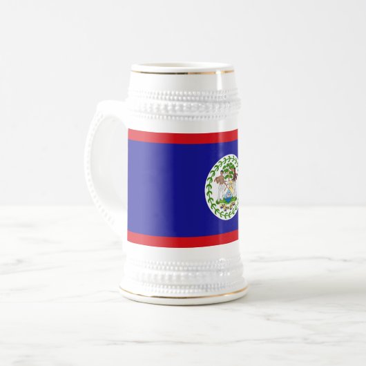 Belizische Flagge Bierglas (Vorderseite Links)