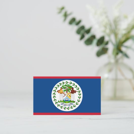 Belizische Flagge, Flagge von Belize Visitenkarte (Stehend Vorderseite)