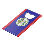Belizische Flagge Geldbeutel Flaschenöffner (Vorderseite Schrägansicht)