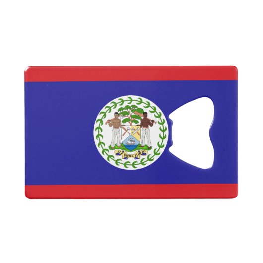 Belizische Flagge Geldbeutel Flaschenöffner (Vorderseite (Horizontal))
