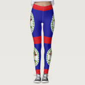 Belizische Flagge Leggings (Vorderseite)