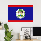 Belizische Flagge Poster (Heimbüro)