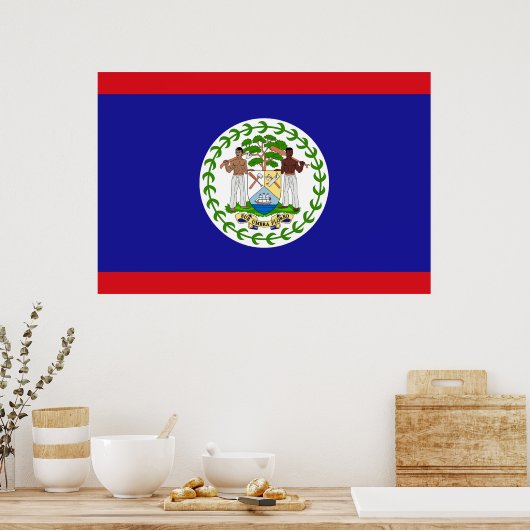 Belizische Flagge Poster (Küche)