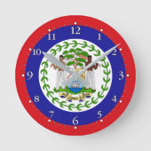Belizische Flagge Runde Wanduhr (Vorderseite)