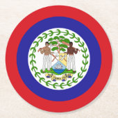Belizische Flagge Runder Pappuntersetzer (Vorderseite)