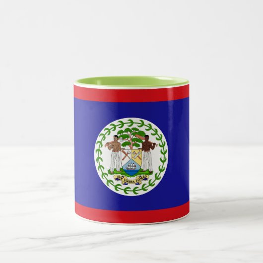 Belizische Flagge Zweifarbige Tasse (Mittel)