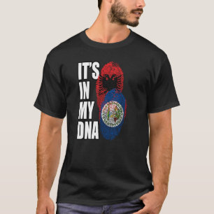 Belizisches und albanisches Misch-DNA-Flaggengebie T-Shirt