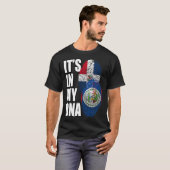 Belizisches und dominikanisches Mix-DNA-Flag-Gesch T-Shirt (Vorne ganz)