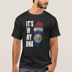 Belizisches und lettisches DNA-Heritage-Flag T-Shirt