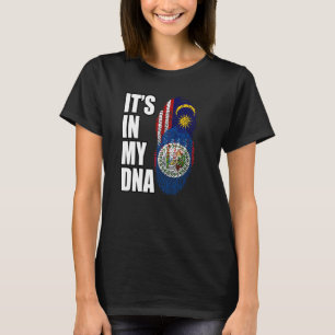 Belizisches und malaysisches DNA-Heritage-Flag T-Shirt