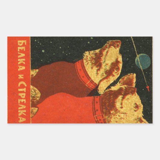 Belka und Strelka Rechteckiger Aufkleber (Vorderseite)