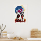 Belka und Strelka, Weltraumhunde — sowjetisches Po Poster (Küche)