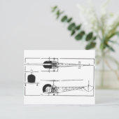 Bell 47 Hubschrauber Postkarte (Stehend Vorderseite)