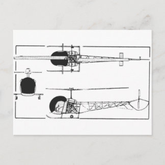 Bell 47 Hubschrauber Postkarte