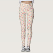 Bell-Blume auf beigem Hintergrund Muster Leggings (Vorderseite)