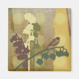 Bell-Blumen-Vogel-Entwurfs-Magnet Magnet