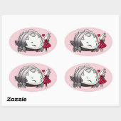 Bell Buddies Ovaler Aufkleber (Blatt)