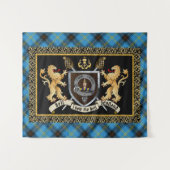 Bell Clan Abzeichen & Motto mit Löwen Wandteppich (Vorderseite (Horizontal))