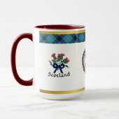 Bell Clan Abzeichen Tartan & Motto Tasse (Links)