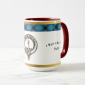 Bell Clan Abzeichen Tartan & Motto Tasse (VorderseiteRechts)
